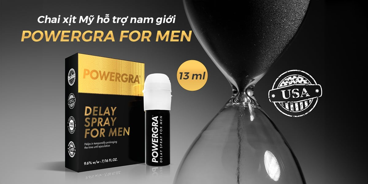 Xịt Powergra Delay For Men 13ml USA - Kéo Dài Phút Giây Thăng Hoa