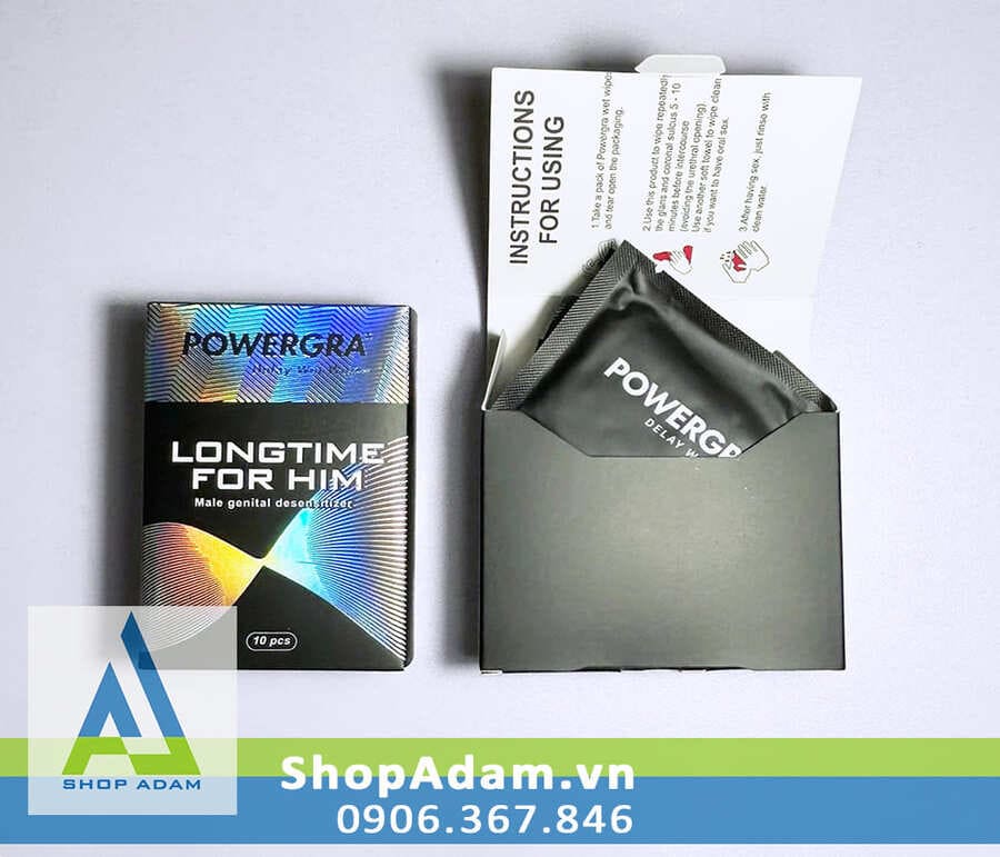 Khăn Lau Kéo Dài Quan Hệ Powergra Delay Wet Wipes H10