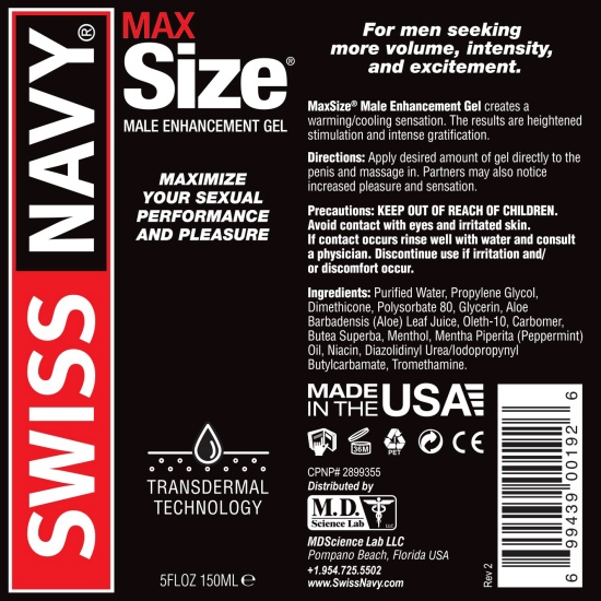  Cửa hàng bán Swiss Navy Max Size kem bôi cương dương kéo dài thời gian quan hệ cho nam của Mỹ - 150ml mới nhất