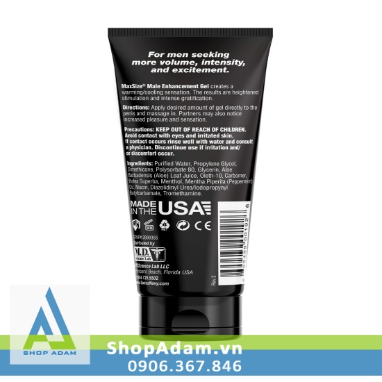  Cửa hàng bán Swiss Navy Max Size kem bôi cương dương kéo dài thời gian quan hệ cho nam của Mỹ - 150ml mới nhất