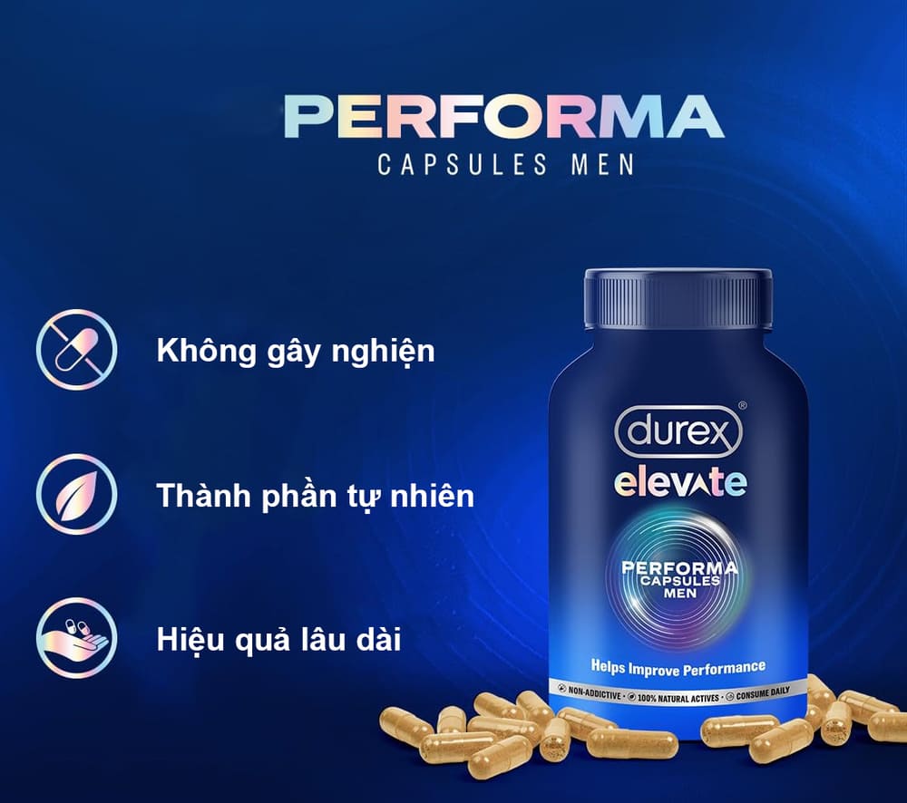 Viên uống tăng cường phái mạnh Durex Elevate 30 viên chính hãng