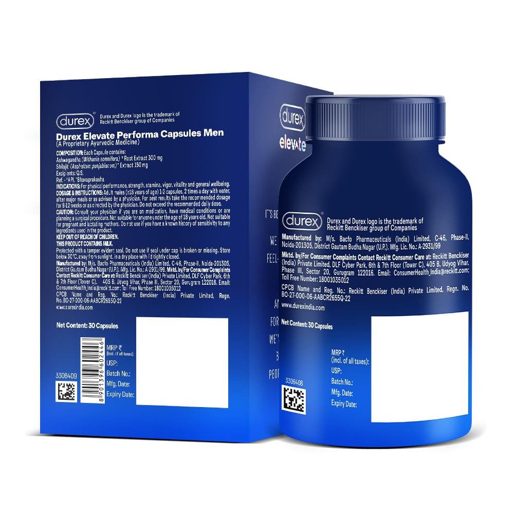 Viên uống tăng cường phái mạnh Durex Elevate 30 viên chính hãng