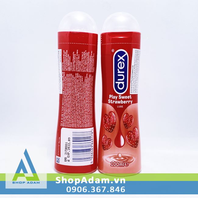 Gel bôi trơn Durex dâu 100ml - Yêu say đắm, cảm giác thăng hoa